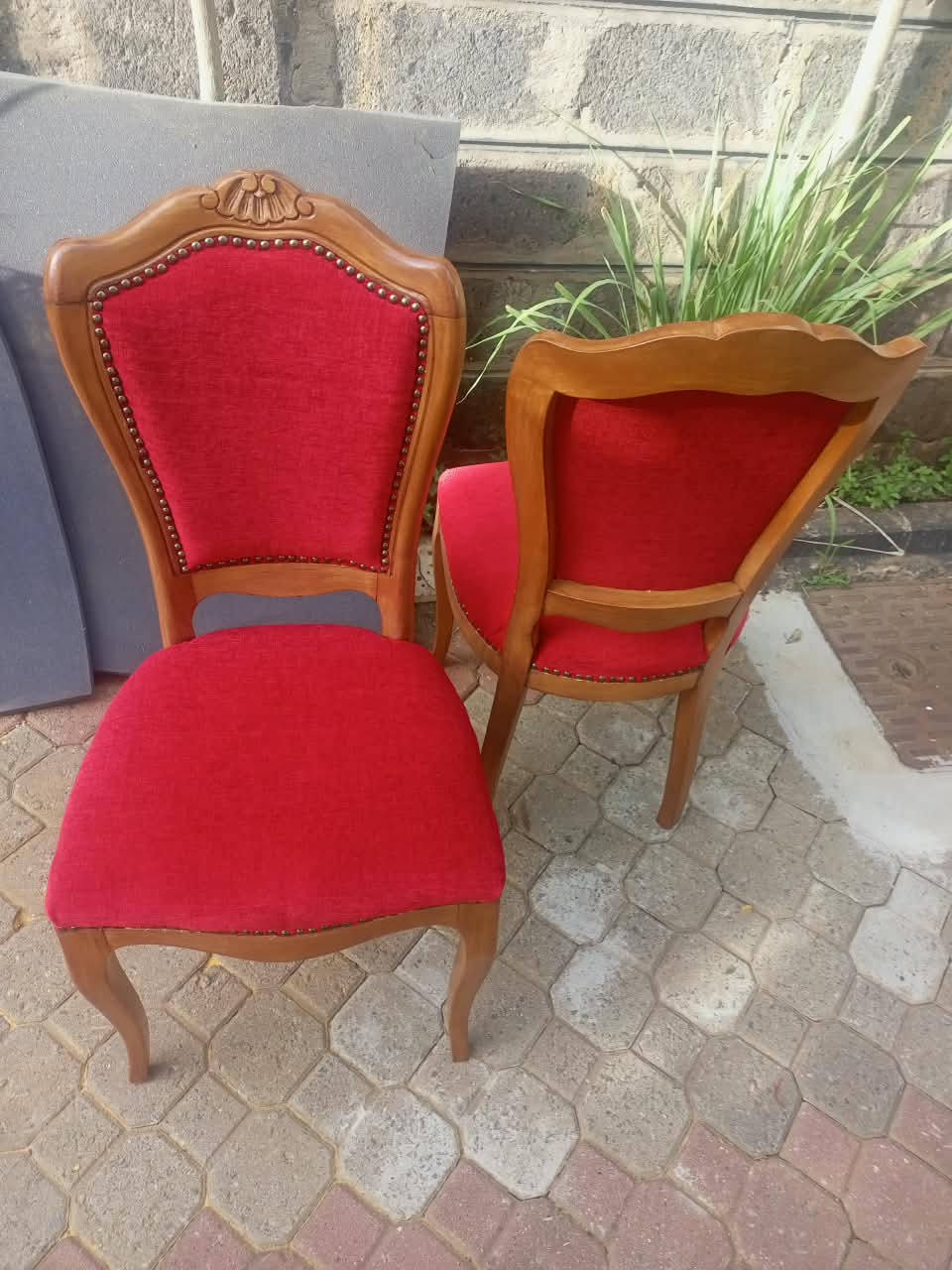 Dining Chairs — Green to Red Velvet — After 5