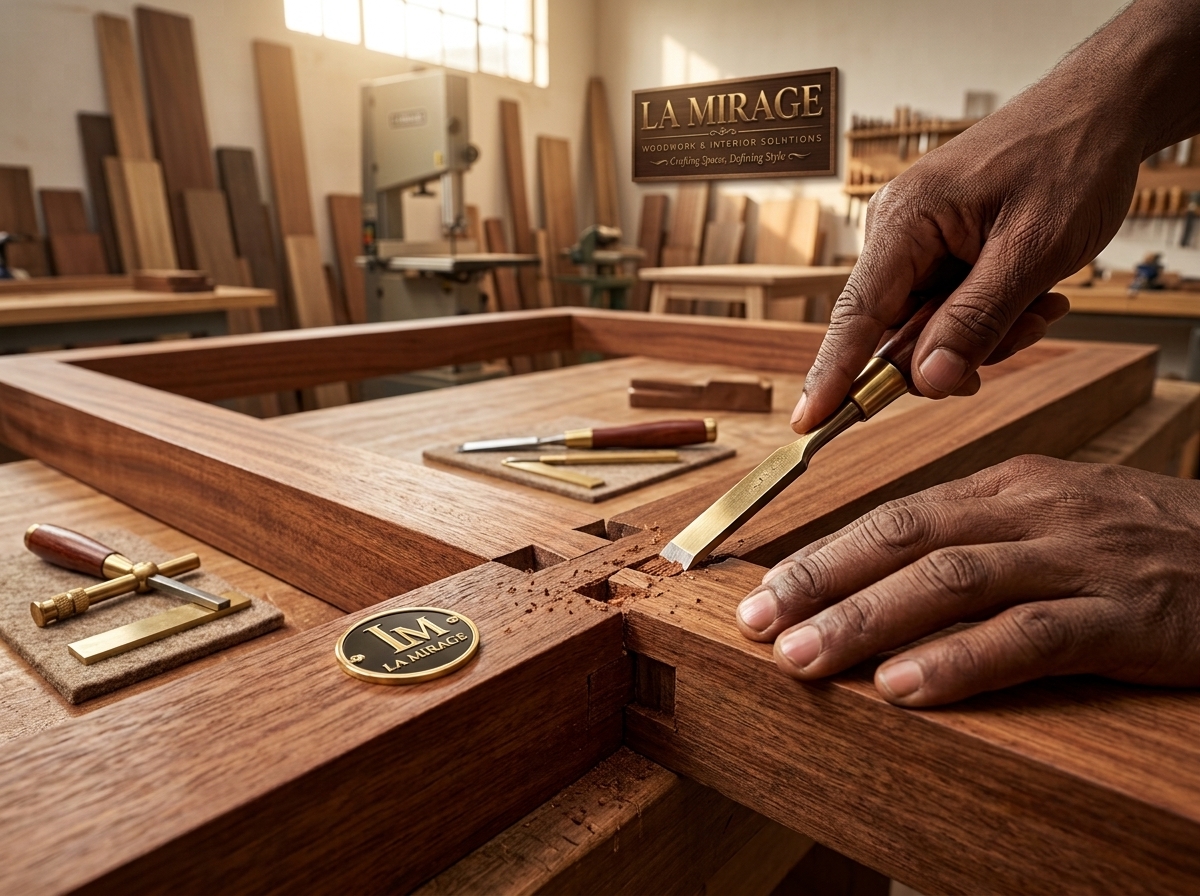 Joinery detail in the workshop